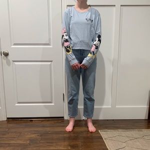 Disney long sleeve kids large cropped tee shirt gently used